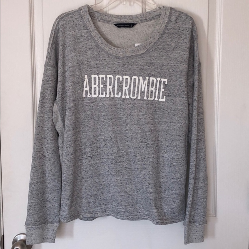 NWT A&F marled gray sweatshirt sz L